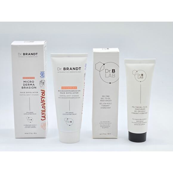 Dr. Brandt~ Microdermabrasion Face Exfoliator & Melting Gel to Oil Moisturizer - Picture 1 of 5
